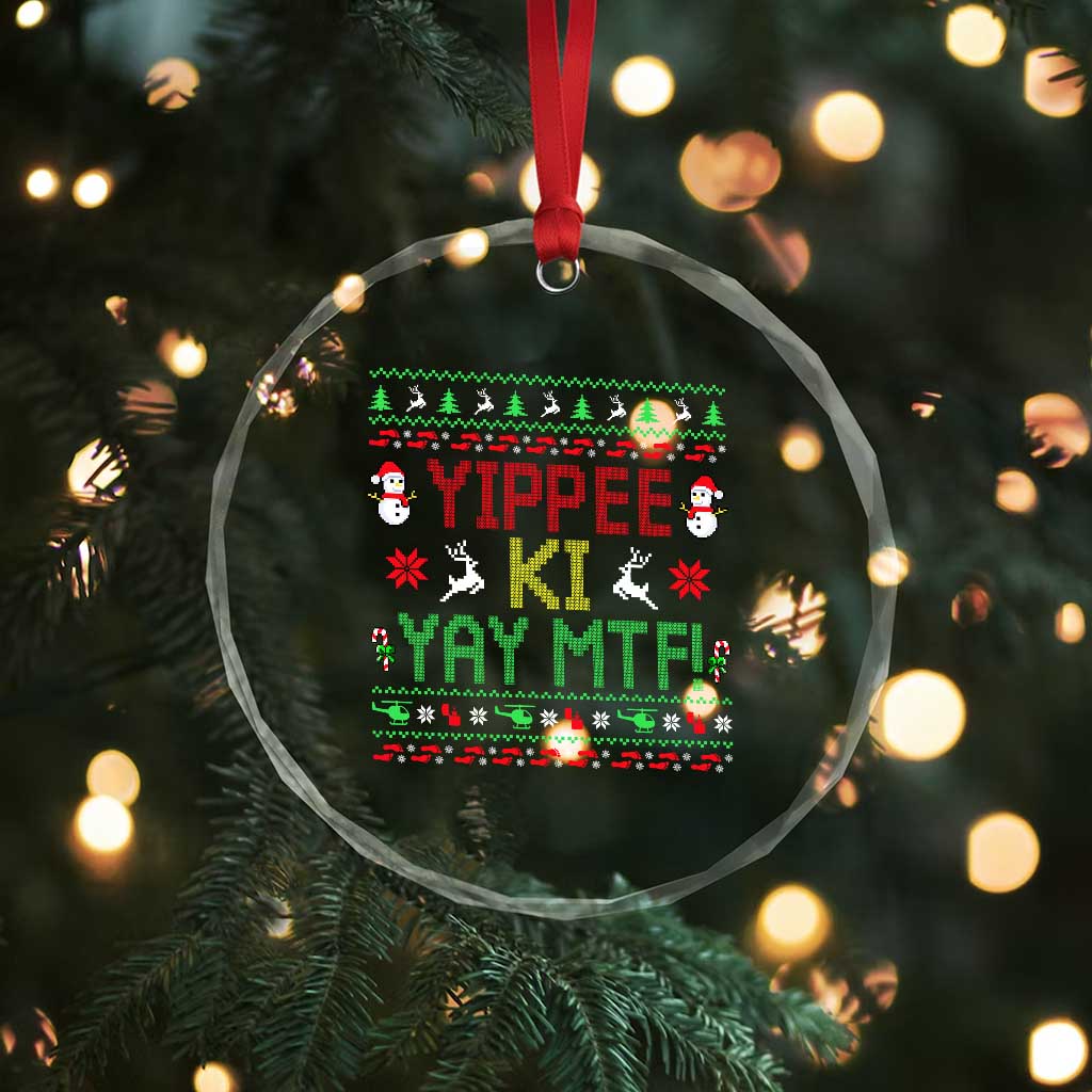 Yippee Ki Yay Crystal Glass Ornament 80's Movie Xmas Gift Ugly Christmas TS10 Print Your Wear