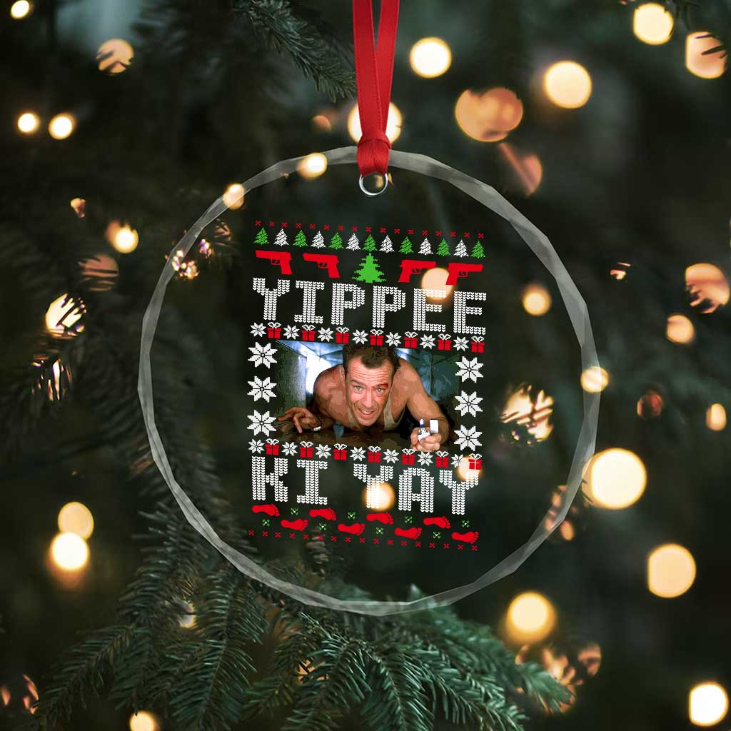 Yippee Ki Yay Crystal Glass Ornament Funny 80's Movie Xmas Gift Ugly Christmas TS10 Print Your Wear