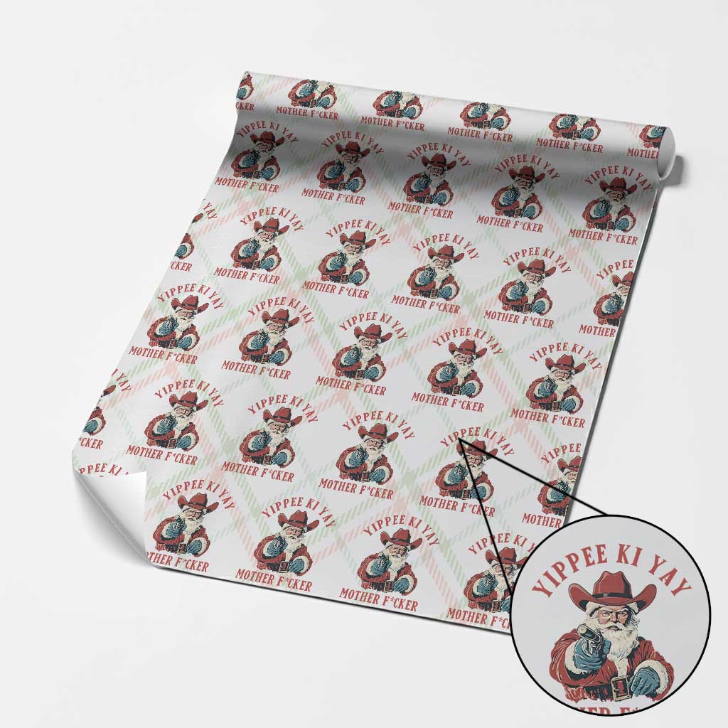 Yippee Ki Yay Mother Fcker Wrapping Paper Roll Funny Santa Gun Christmas TS14 Christmas Plaid Print Your Wear