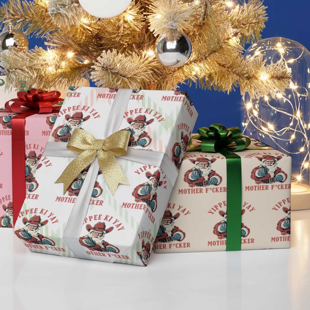 Yippee Ki Yay Mother Fcker Wrapping Paper Roll Funny Santa Gun Christmas TS14 Print Your Wear