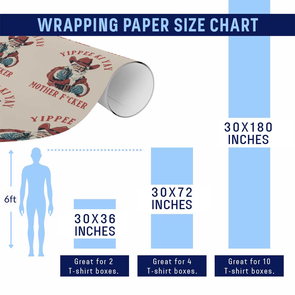 Yippee Ki Yay Mother Fcker Wrapping Paper Roll Funny Santa Gun Christmas TS14 Print Your Wear