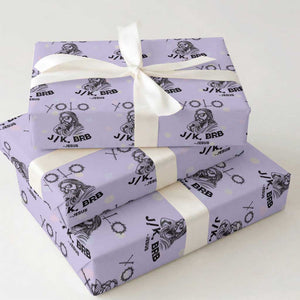 Yolo Jk BRB Jesus Wrapping Paper Roll Funny Easter Day Ressurection Christians TS10 Violet Print Your Wear