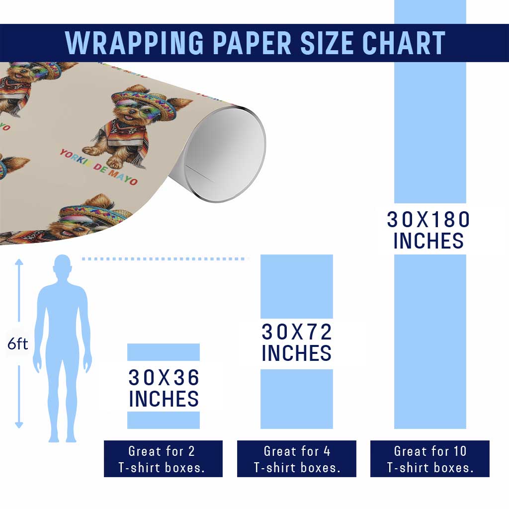 Yorkie De Mayo Wrapping Paper Roll Cinco De Mayo Dog Lover TS12 Print Your Wear