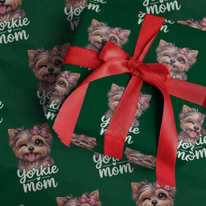 Yorkshire Terrier Dog Mom Wrapping Paper Roll Cute Yorkie Puppy Gift TS12 Green Print Your Wear