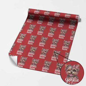 Yorkshire Terrier Dog Mom Wrapping Paper Roll Cute Yorkie Puppy Gift TS12 Red Print Your Wear