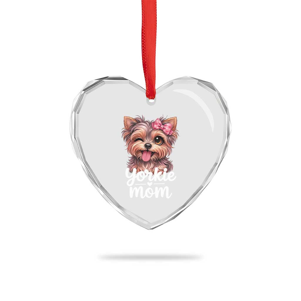 Yorkshire Terrier Dog Mom Heart Crystal Glass Ornament Cute Yorkie Puppy Gift TS12 Print Your Wear