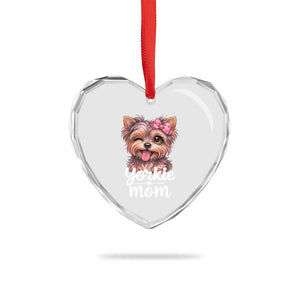 Yorkshire Terrier Dog Mom Heart Crystal Glass Ornament Cute Yorkie Puppy Gift TS12 Print Your Wear