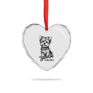 Yorkshire Terrier Mom Heart Crystal Glass Ornament Cute Yorkie Mama Puppy Gift TS12 Print Your Wear