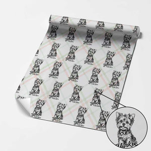 Yorkshire Terrier Mom Wrapping Paper Roll Cute Yorkie Mama Puppy Gift TS12 Christmas Plaid Print Your Wear