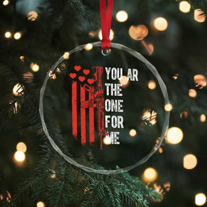You AR The One for Me Crystal Glass Ornament Patriotic Valentine Gun Romantic Rifle and Flag TS02 Print Your Wear