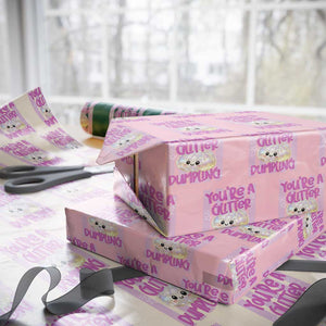 You Are A Glitter Dumpling Cute Preppy Pastel Graphic Wrapping Paper Roll Kawaii Pastel Pink Striped Food Quote