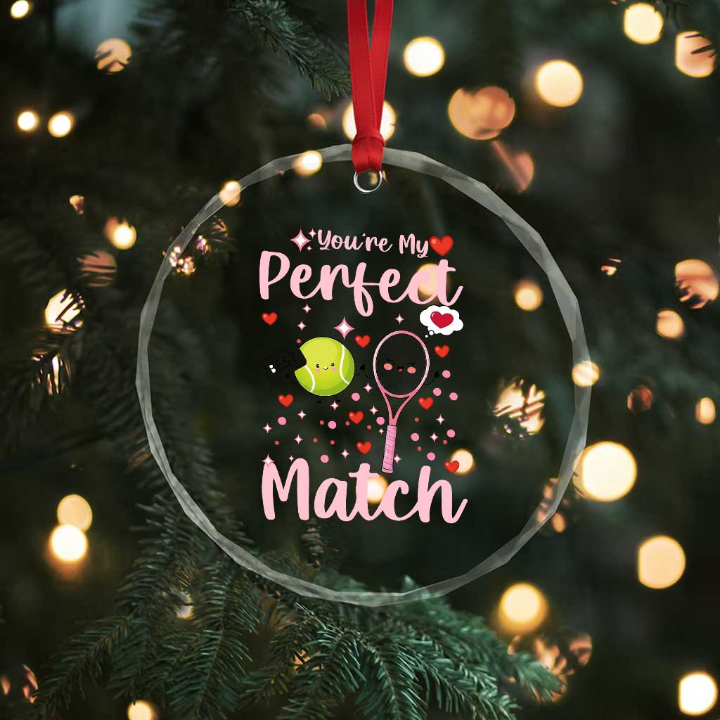 You Are My Perfect Match Crystal Glass Ornament Gift For Tennis Couple TS12 Print Your Wear