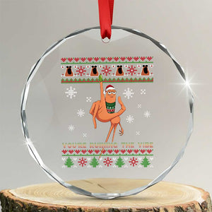 You Are Ruining The Vibe Crystal Glass Ornament Ugly Christmas Marcus The Worm Meme Gift TS12 Transparent Glass 3'' Circle Print Your Wear