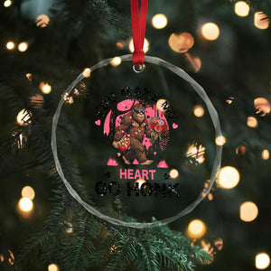 You Make My Heart Go Honk Crystal Glass Ornament Funny Bigfoot Valentine Meme TS14 Print Your Wear