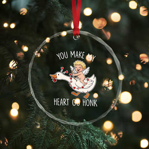 You Make My Heart Go Honk Crystal Glass Ornament Funny Valentine Goose TS14 Print Your Wear