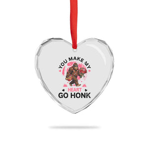 You Make My Heart Go Honk Heart Crystal Glass Ornament Funny Bigfoot Valentine Meme TS14 Print Your Wear
