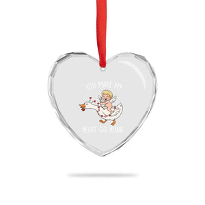 You Make My Heart Go Honk Heart Crystal Glass Ornament Funny Valentine Goose TS14 Print Your Wear