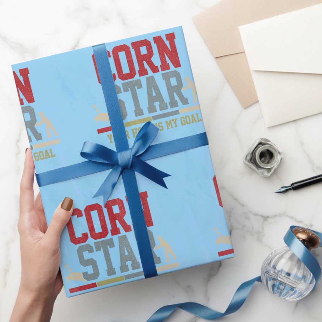 Your Hole is My Goal Inappropriate Cornhole Wrapping Paper Roll Funny Naughty Adult Humor Cornstar TS10 Light Blue Print Your Wear