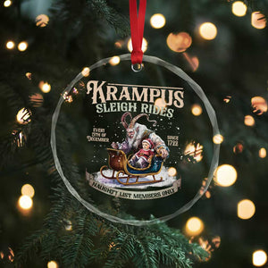Yule Crystal Glass Ornament Krampus Sleigh Rides For Naughty List Members Only Xmas TS11 Print Your Wear