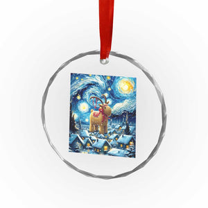 Yule Goat Crystal Glass Ornament Yule Starry Night Winter Solstice Xmas Vincent Van Gogh TS11 Print Your Wear