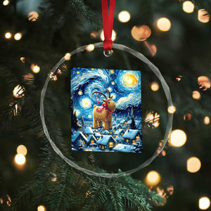 Yule Goat Crystal Glass Ornament Yule Starry Night Winter Solstice Xmas Vincent Van Gogh TS11 Print Your Wear