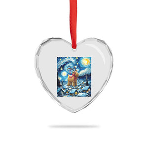 Yule Goat Heart Crystal Glass Ornament Yule Starry Night Winter Solstice Xmas Vincent Van Gogh TS11 Print Your Wear