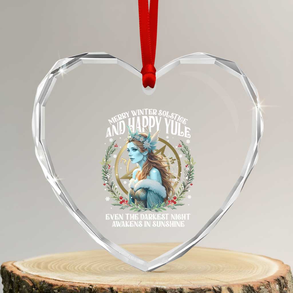 Yule Heart Crystal Glass Ornament Merry Winter Solstice And Happy Yule Marzanna Xmas TS11 Transparent Glass 3'' Heart Print Your Wear