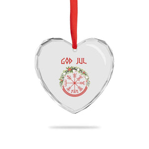 Yule Pagan Heart Crystal Glass Ornament God Jul Christmas Nordic Vegvisir Wreath TS11 Print Your Wear