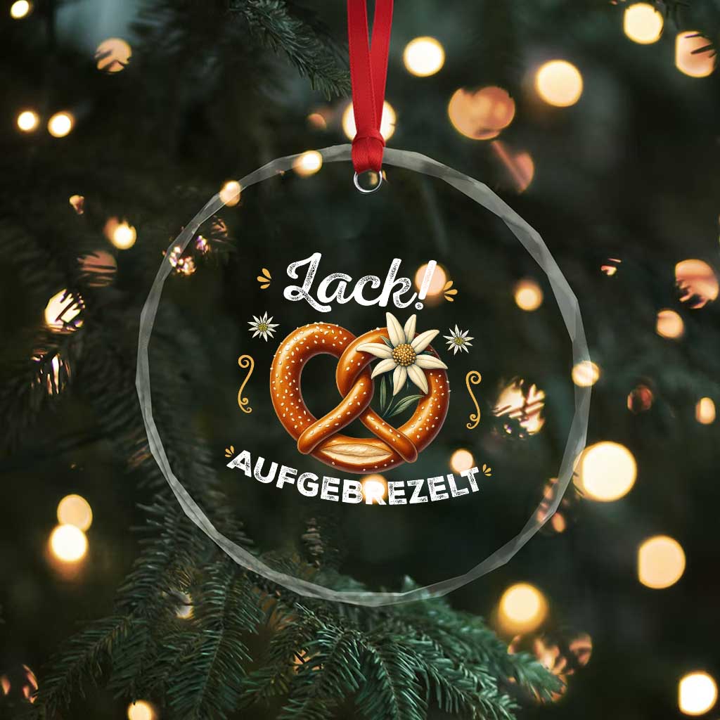 Zack Aufgebrezelt Oktoberfest Crystal Glass Ornament Dress Up Funny Pretzel Edelweiss Bavarian Festival TS02 Print Your Wear
