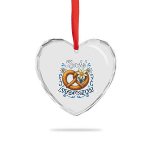 Zack Aufgebrezelt Oktoberfest Heart Crystal Glass Ornament Funny Bavarian Pretzel Edelweiss Blue TS02 Print Your Wear