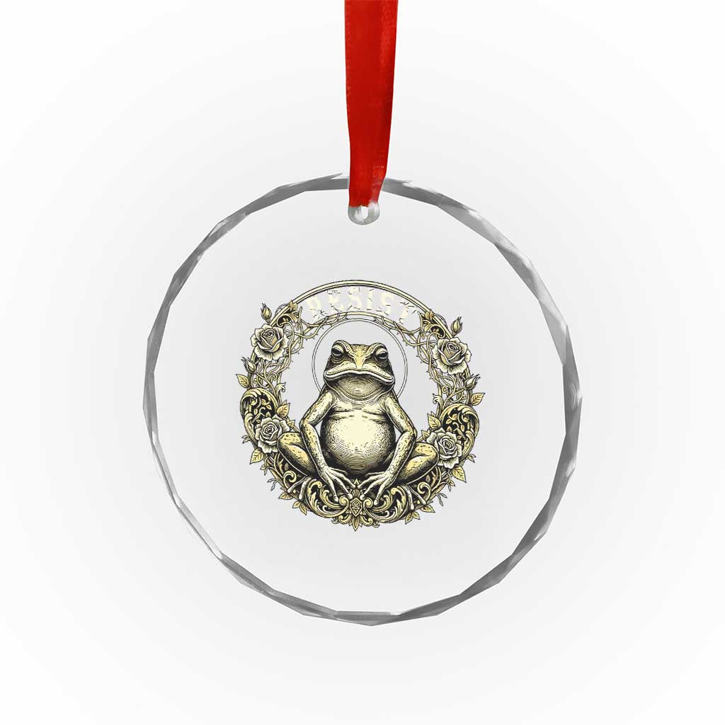 Zen Frog Resist Crystal Glass Ornament Sacred Resistance Protest Ornate Style Graphic TS02 Print Your Wear