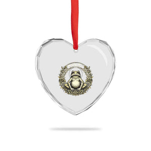 Zen Frog Resist Heart Crystal Glass Ornament Sacred Resistance Protest Ornate Style Graphic TS02 Print Your Wear