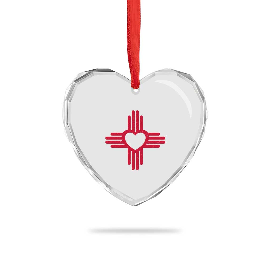Zia Heart Symbol New Mexico Flag Shirt New Mexican Pride Heart Crystal Glass Ornament TS14 Print Your Wear