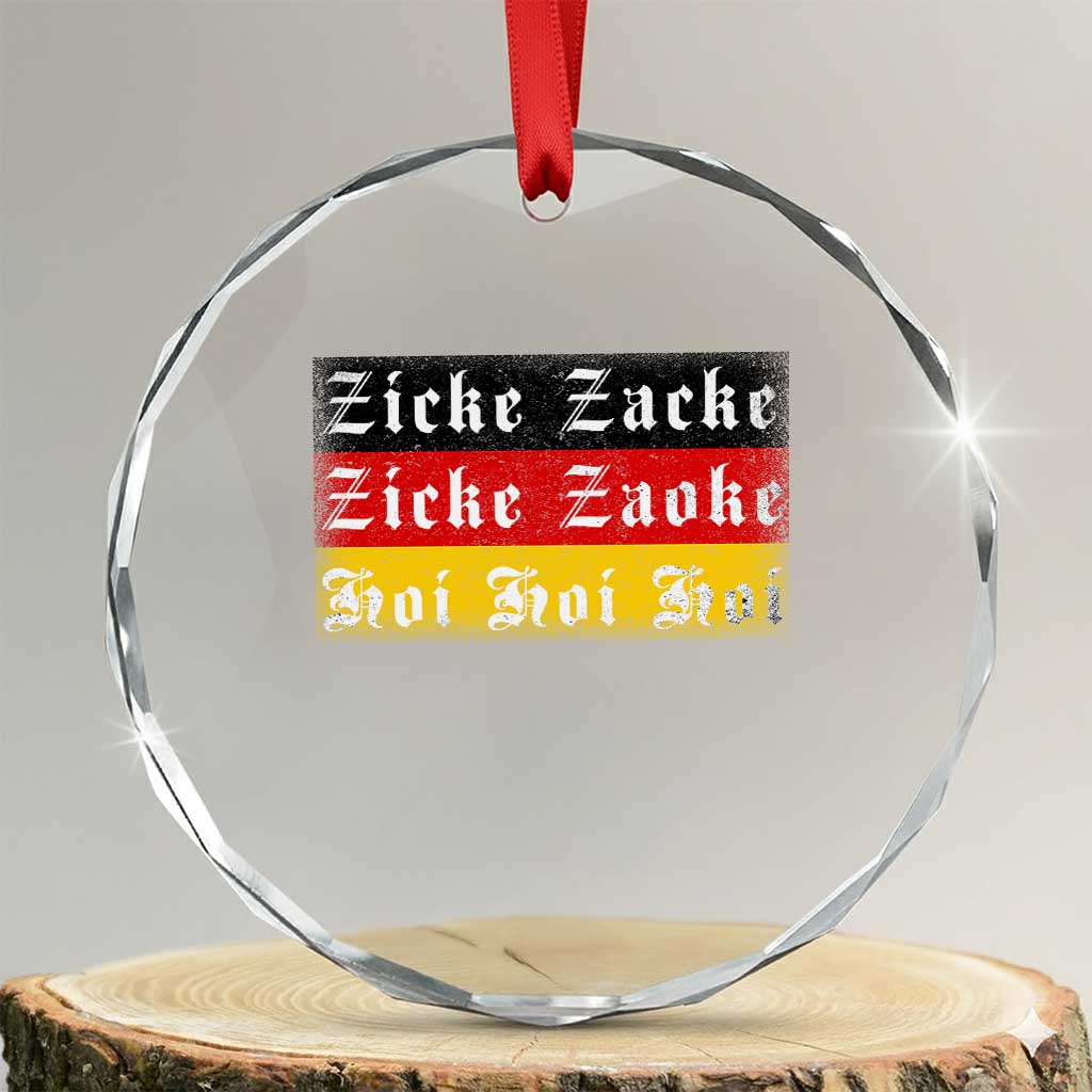 Zicke Zacke Hoi Oktoberfest Crystal Glass Ornament Vintage German Flag TS10 Transparent Glass 3'' Circle Print Your Wear
