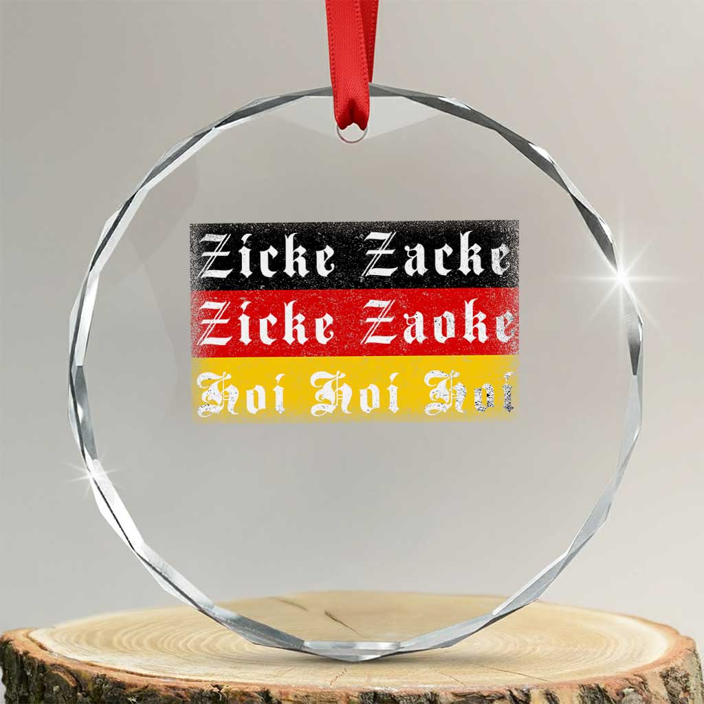 Zicke Zacke Hoi Oktoberfest Crystal Glass Ornament Vintage German Flag TS10 Transparent Glass 3'' Circle Print Your Wear