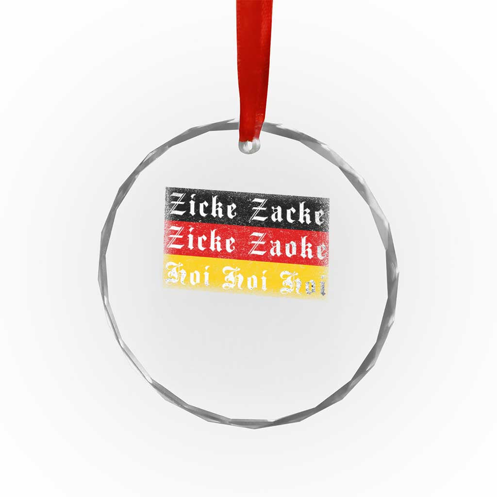 Zicke Zacke Hoi Oktoberfest Crystal Glass Ornament Vintage German Flag TS10 Transparent Glass 3'' Circle Print Your Wear