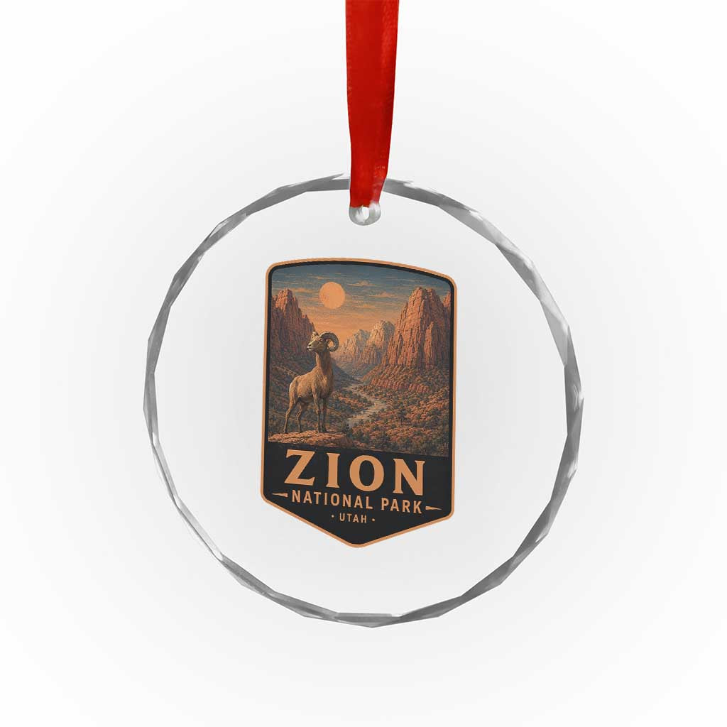 Zion National Park Crystal Glass Ornament Vintage The Narrows Utah Bighorn Sheep