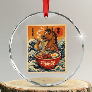 Zodiac Lunar New Year Of The Horse 2026 Crystal Glass Ornament Ramen Lovers TS10 Transparent Glass 3'' Circle Print Your Wear