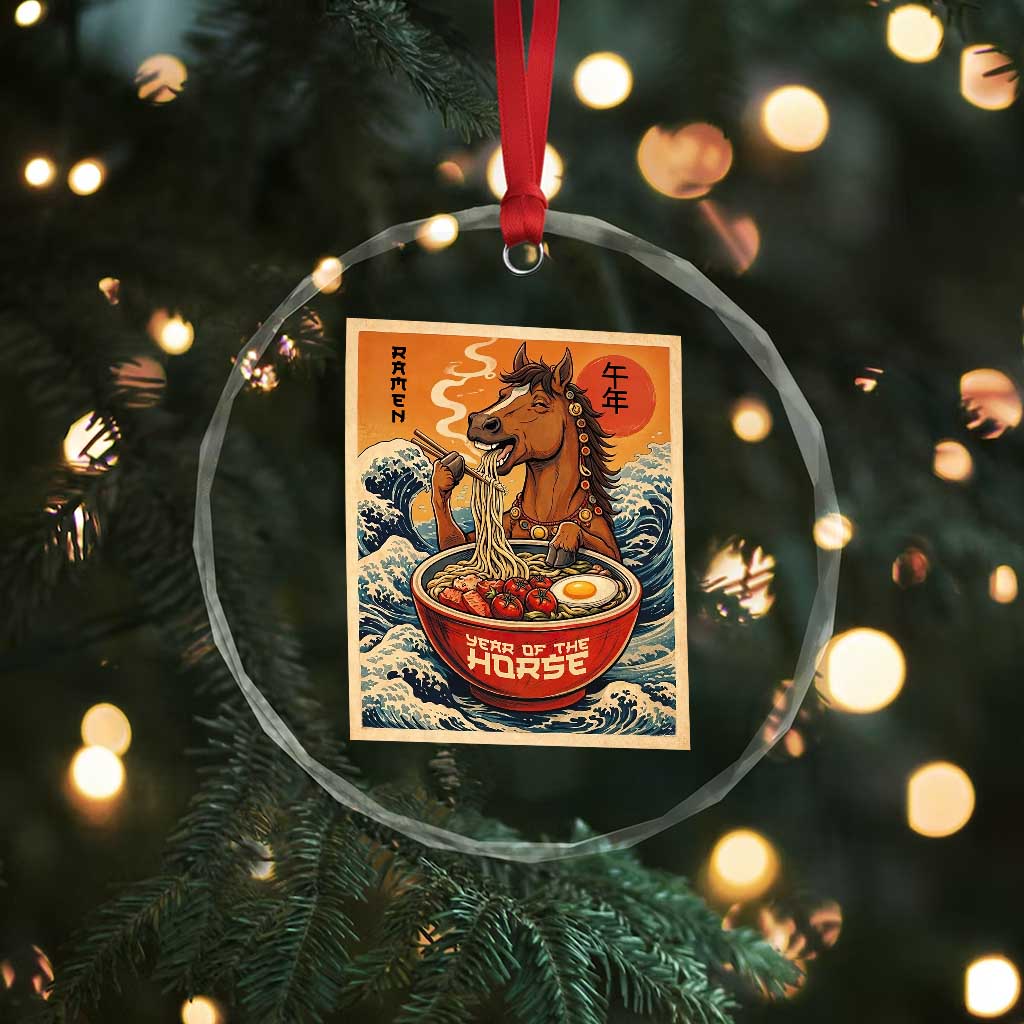 Zodiac Lunar New Year Of The Horse 2026 Crystal Glass Ornament Ramen Lovers TS10 Print Your Wear