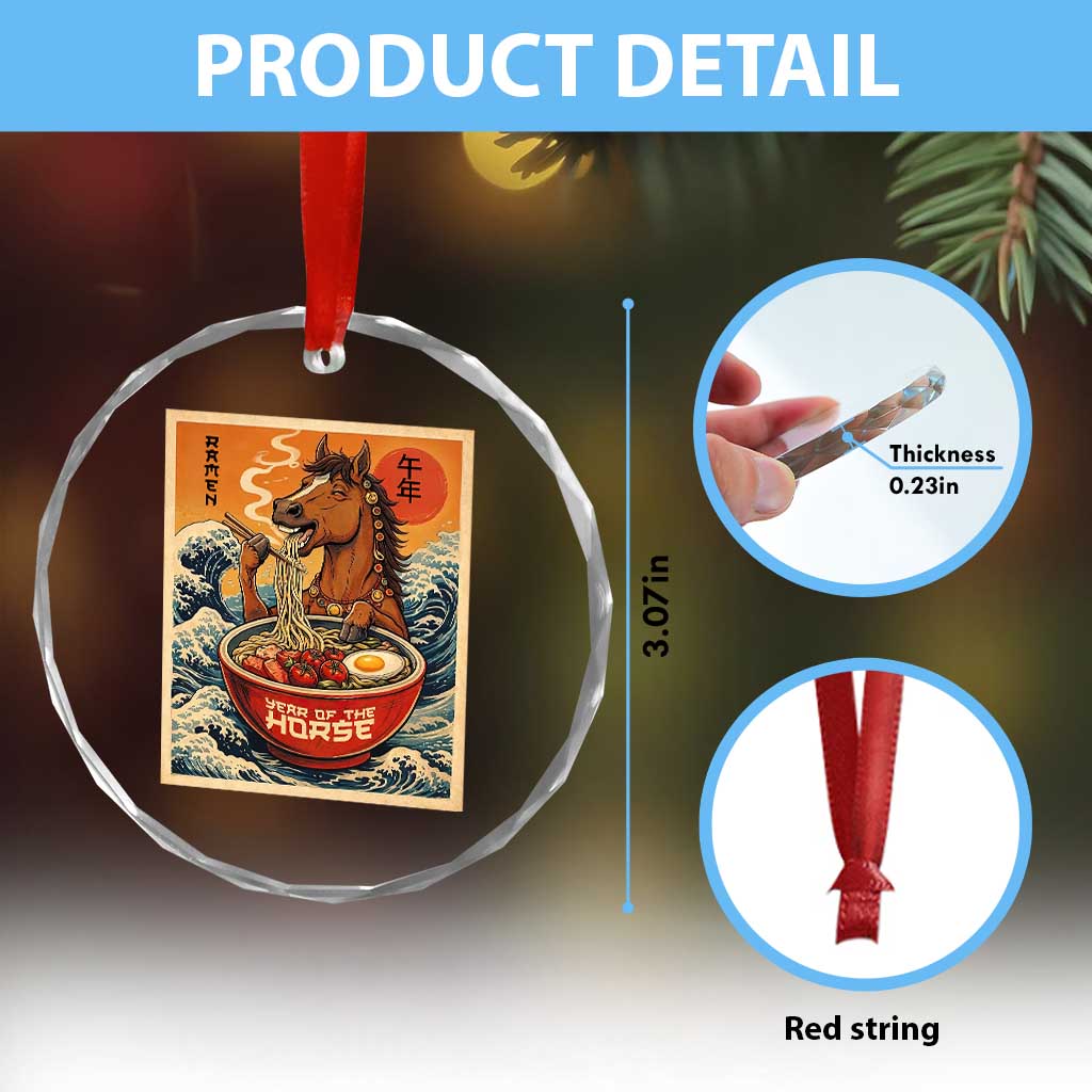 Zodiac Lunar New Year Of The Horse 2026 Crystal Glass Ornament Ramen Lovers TS10 Print Your Wear