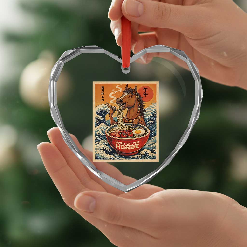 Zodiac Lunar New Year Of The Horse 2026 Heart Crystal Glass Ornament Ramen Lovers TS10 Print Your Wear