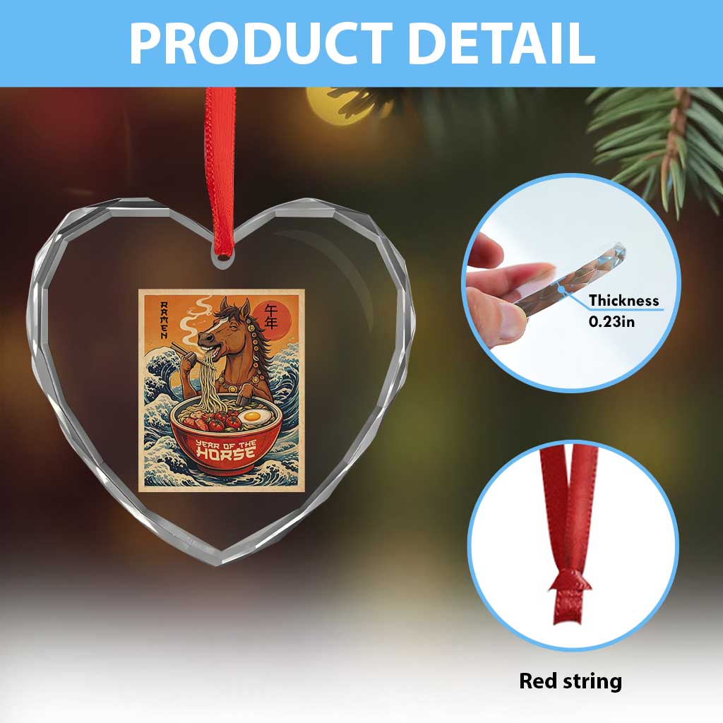 Zodiac Lunar New Year Of The Horse 2026 Heart Crystal Glass Ornament Ramen Lovers TS10 Print Your Wear