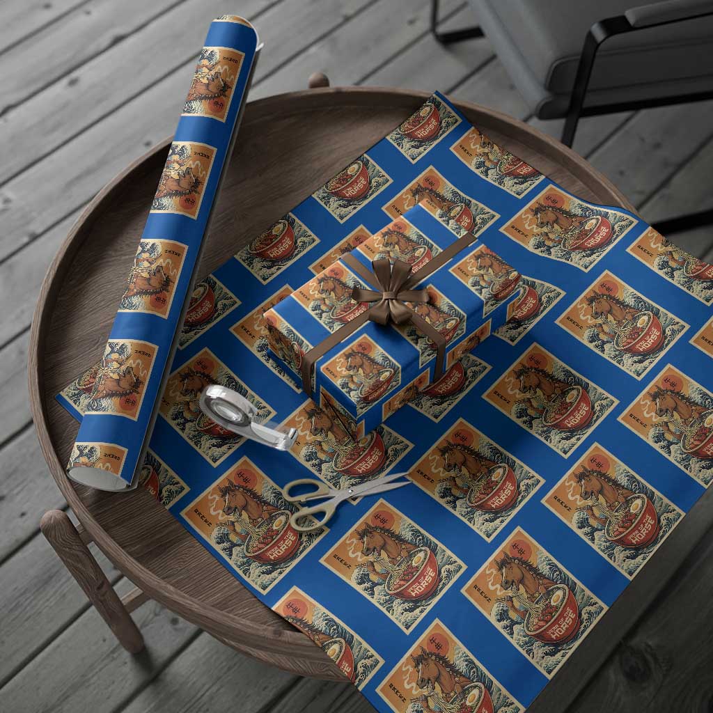 Zodiac Lunar New Year Of The Horse 2026 Wrapping Paper Roll Ramen Lovers TS10 Blue Print Your Wear
