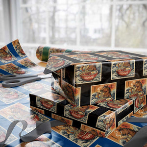 Zodiac Lunar New Year Of The Horse 2026 Wrapping Paper Roll Ramen Lovers TS10 Black Print Your Wear