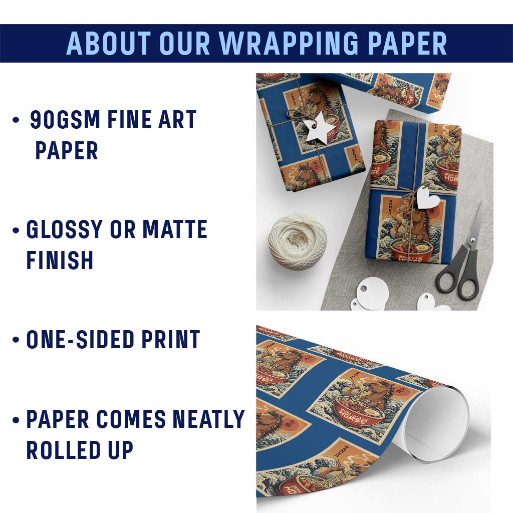 Zodiac Lunar New Year Of The Horse 2026 Wrapping Paper Roll Ramen Lovers TS10 Print Your Wear