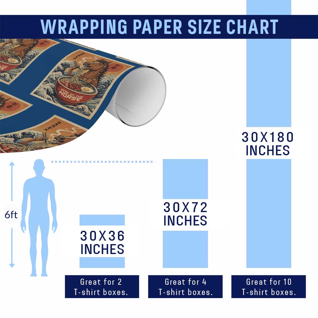 Zodiac Lunar New Year Of The Horse 2026 Wrapping Paper Roll Ramen Lovers TS10 Print Your Wear