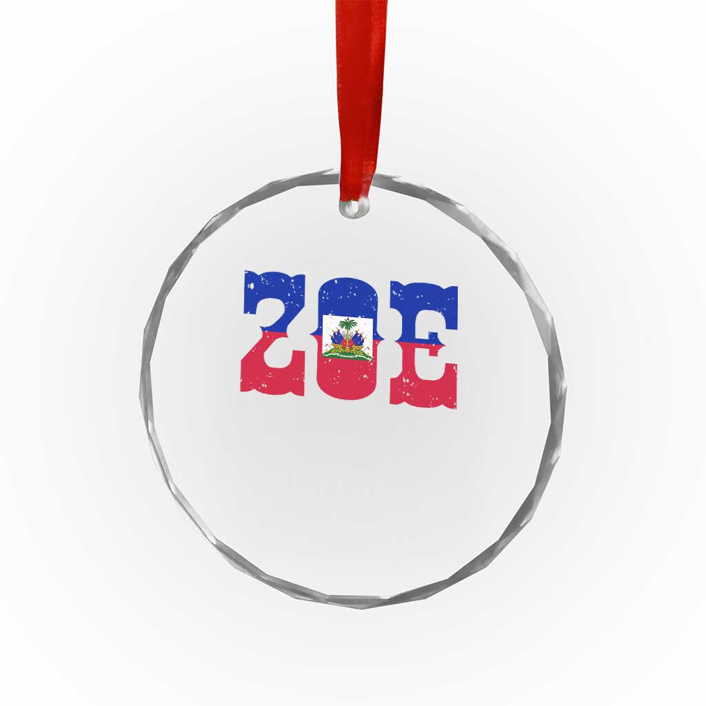 Zoe Haitian Pride Crystal Glass Ornament Haiti Flag Culture Heritage Pride TS02 Print Your Wear