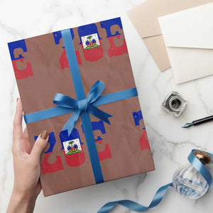 Zoe Haitian Pride Wrapping Paper Roll Haiti Flag Culture Heritage Pride TS02 Mocha Print Your Wear