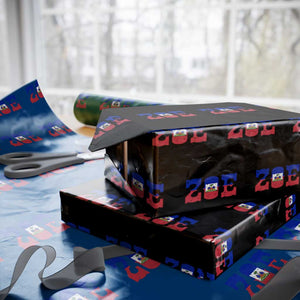 Zoe Haitian Pride Wrapping Paper Roll Haiti Flag Culture Heritage Pride TS02 Black Print Your Wear