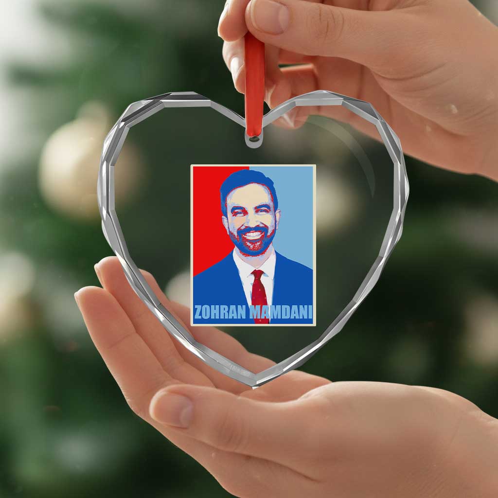 Zohran Madamni Heart Crystal Glass Ornament for New York Mayor TS02 Print Your Wear